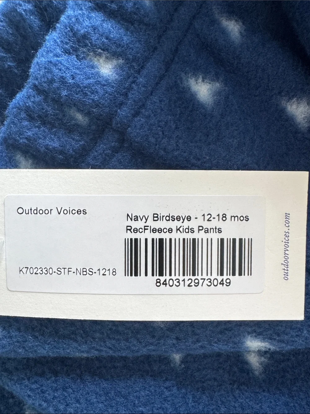Outdoor Voices Navy Blue Kids Fleece Set with Triangle Print